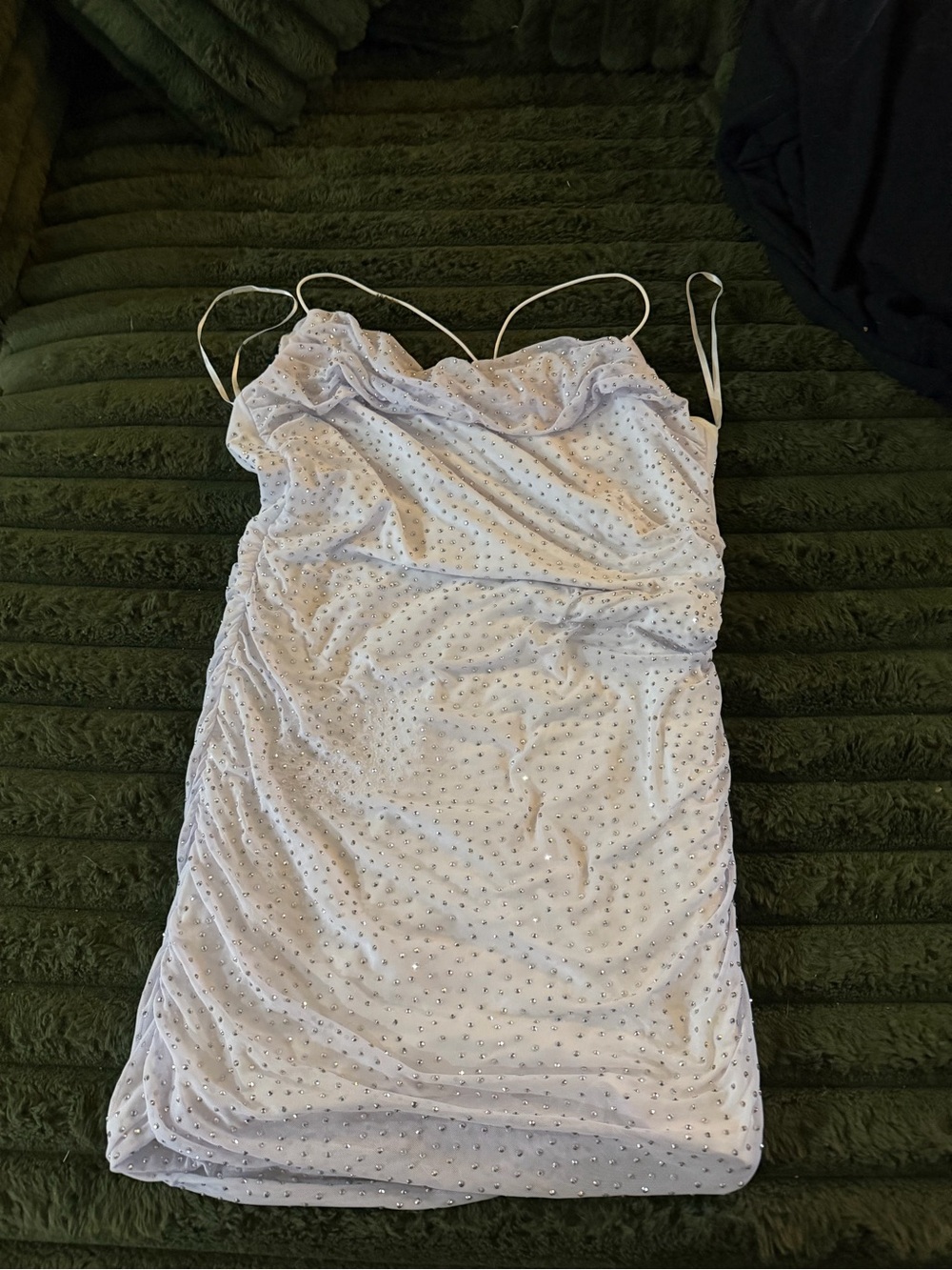 Fashion Nova Lilac Spotted Slip Dress with Spaghetti Straps